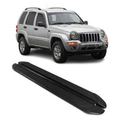 Marchepieds Latéraux pédale pour Jeep Cherokee 2002-2007 2Pcs Aluminium Noir