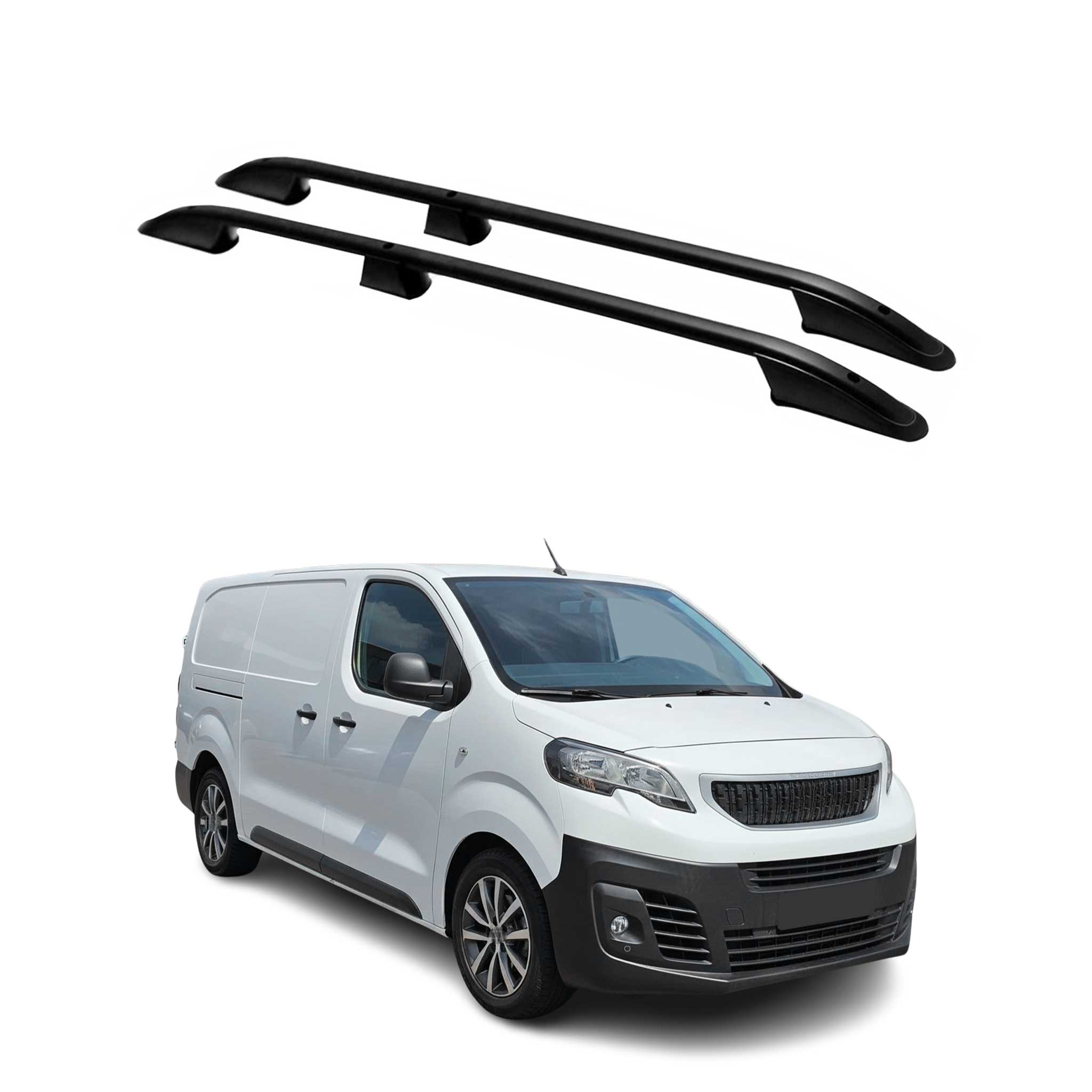 Barres de toit longitudinales pour Peugeot Expert / Traveller 2016-2026 L2 Noir