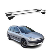 Barres de toit Transversales pour Peugeot 206 Break 2002-2007 Aluminium Argent