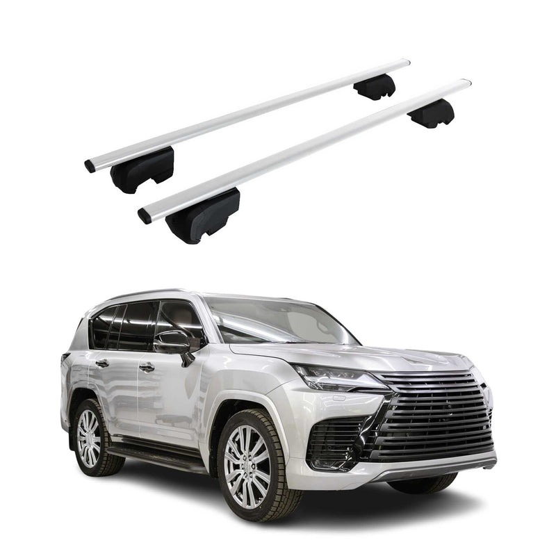 Barres de toit Transversales pour Lexus LX 2021-2025 ABE Fer Gris 2x