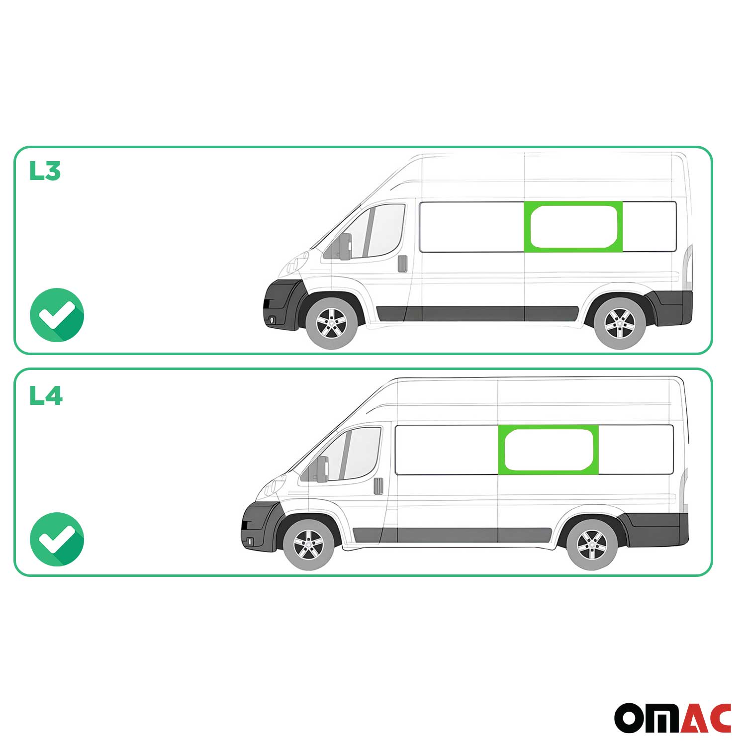 Fixe Vitre Porte pour Fiat Ducato 2006-2024 L3/L4 Long Gauche non coulissante