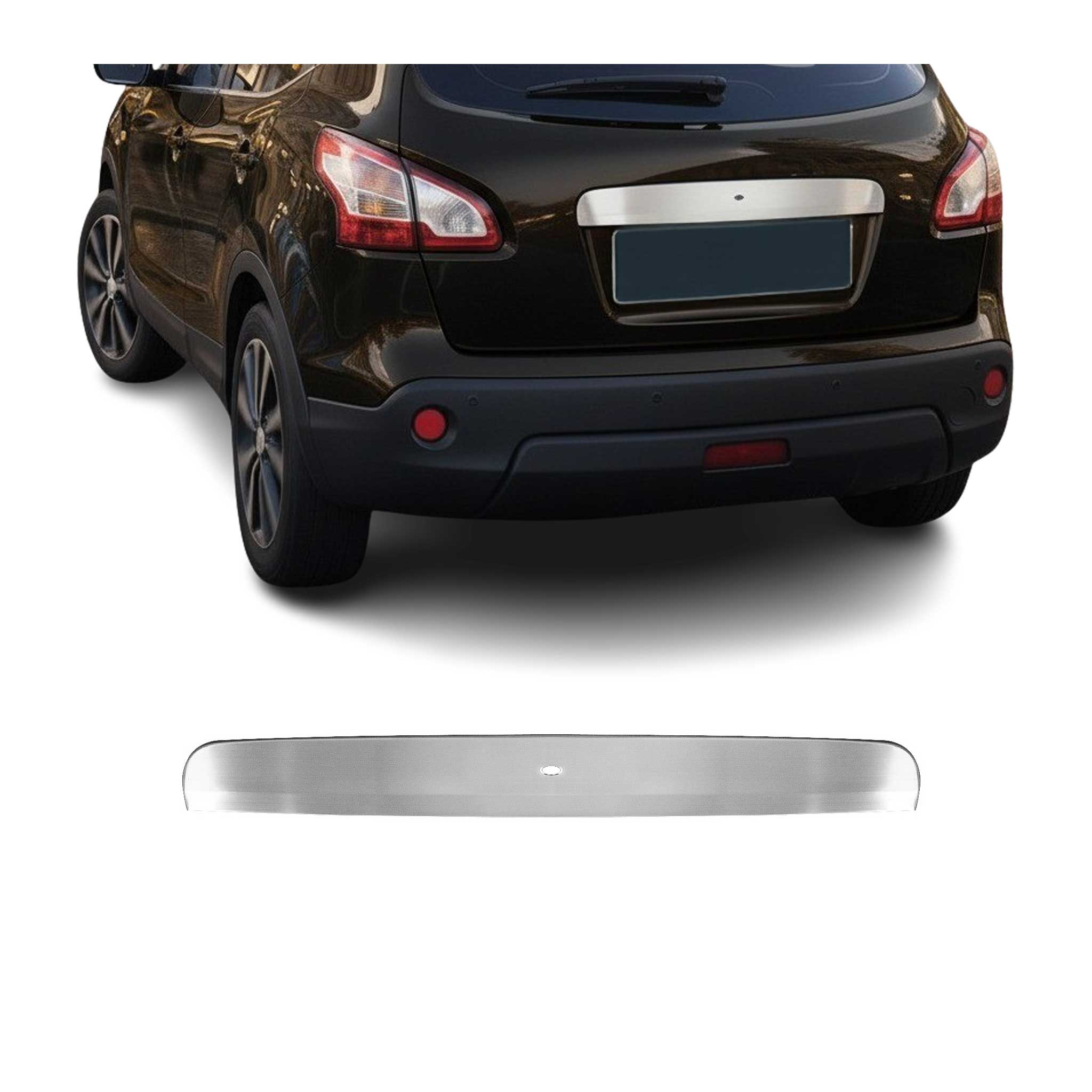 Garniture de Hayon Coffre pour Nissan Qashqai 2006-2014 en acier inox Brossé