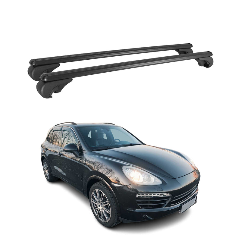 Barres de toit Transversales pour Porsche Cayenne 92A 2010-2017 Aluminium Noir