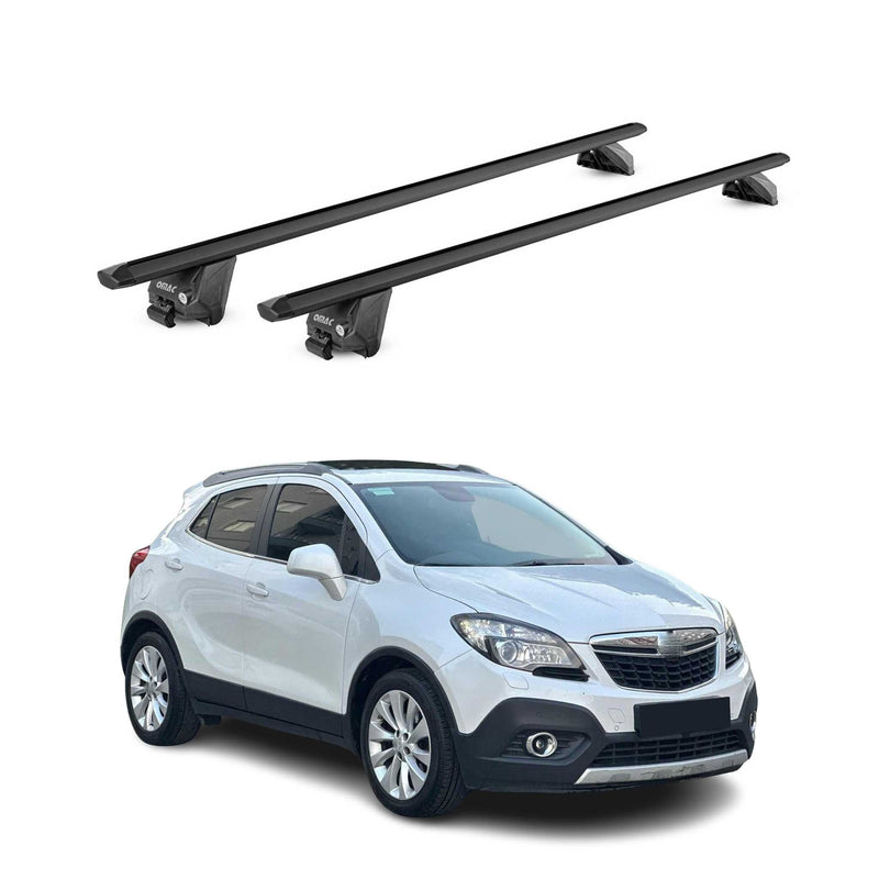 Barres de toit transversales pour Opel Mokka A \ Mokka X 2013-21 Alu Noir 2x ABE