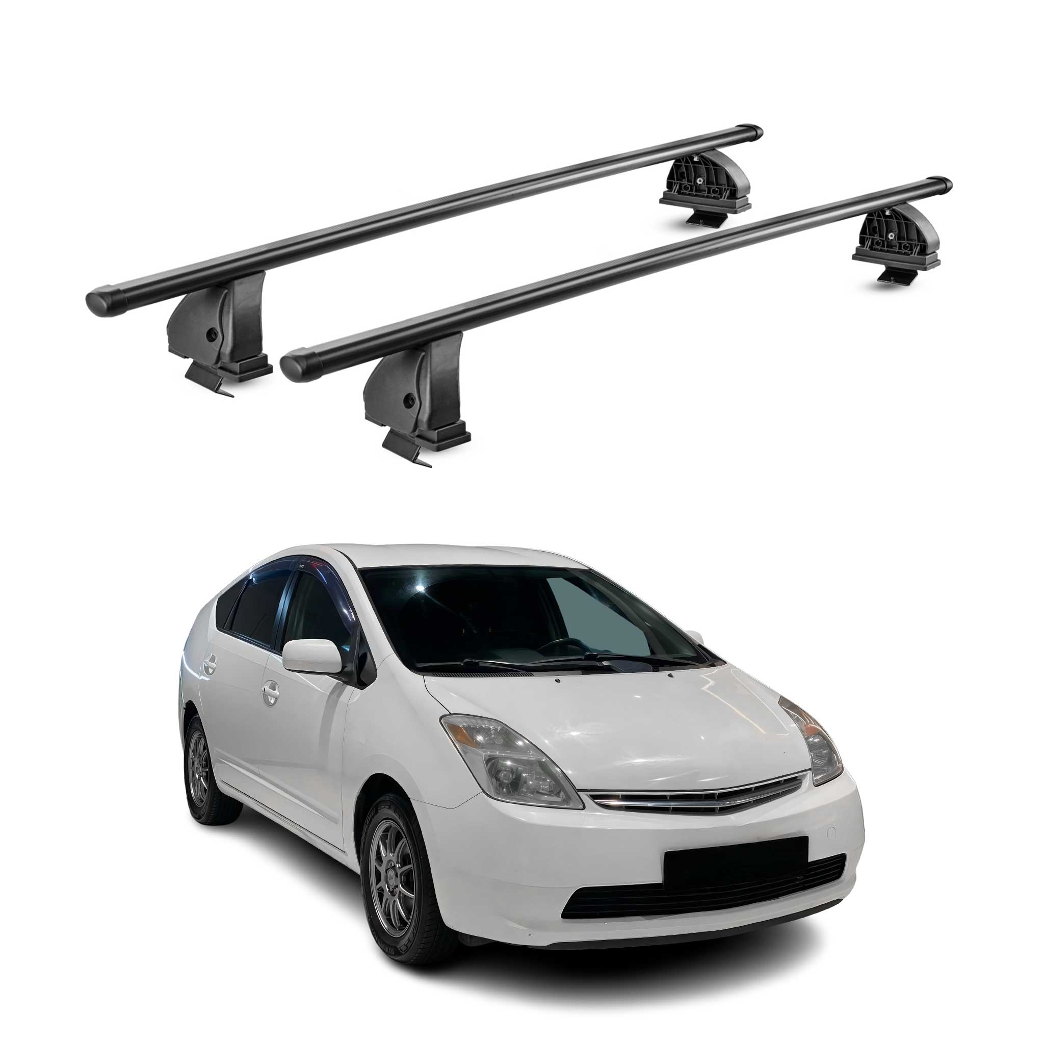 Barres de toit transversales acier pour Toyota Prius II XW20 2003-2009 Noir 2Pcs