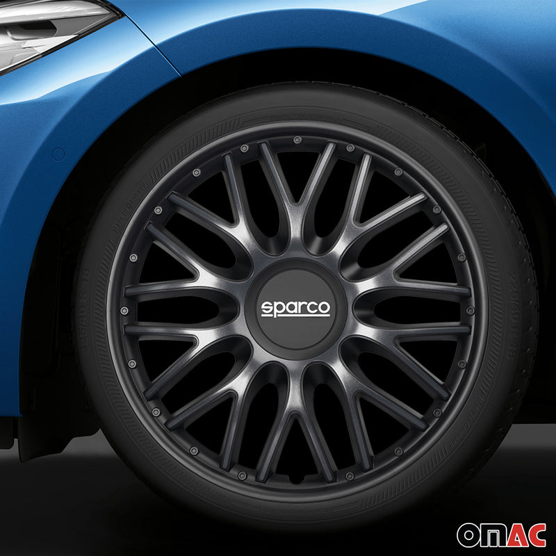 SPARCO Jeu Enjoliveurs de Roues 16 Pouces Gris