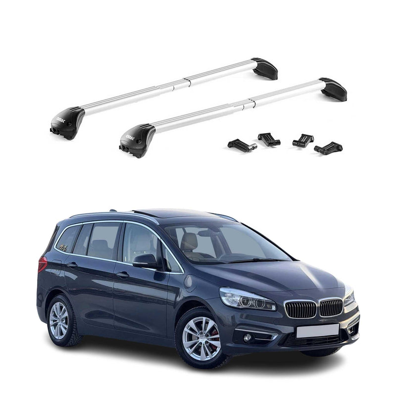 Barres de toit transversales pour BMW Serie 2 GT F46 2014-2025 Alu Gris 2x ABE
