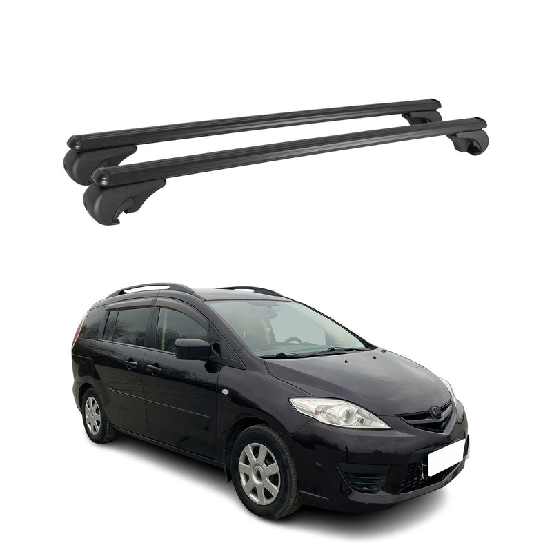Barres de toit Transversales pour Mazda 5 2005-2010 Aluminium Noir