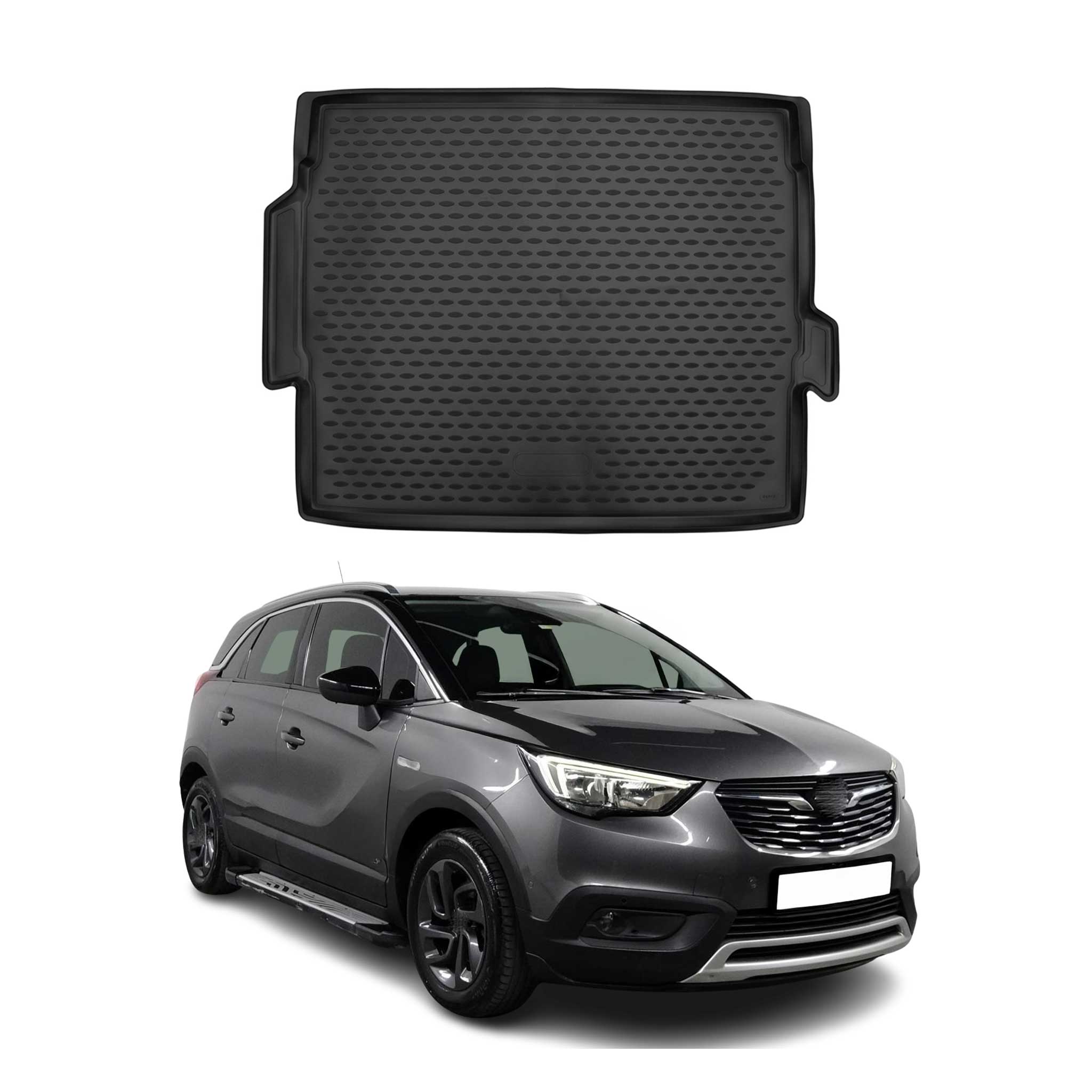 OMAC Tapis de coffre pour Opel Grandland X 2017-2024 sur mesure en caoutchouc