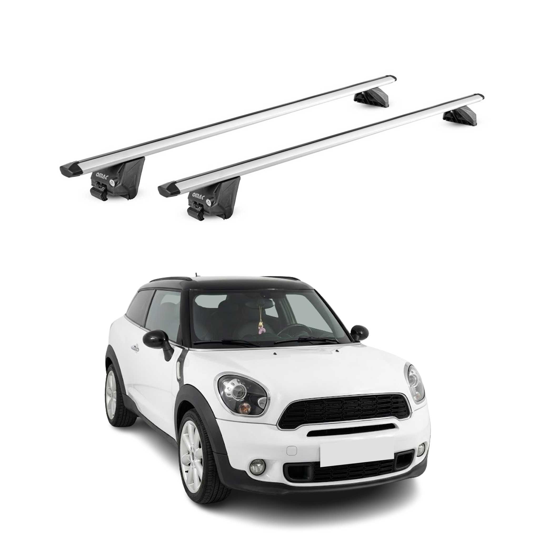 Barres de toit transversales pour Mini Paceman R61 2013-2016 Aluminium Gris ABE