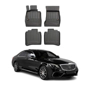OMAC Tapis de sol caoutchouc pour Mercedes Classe S Long 2014-2020 Noir Premium