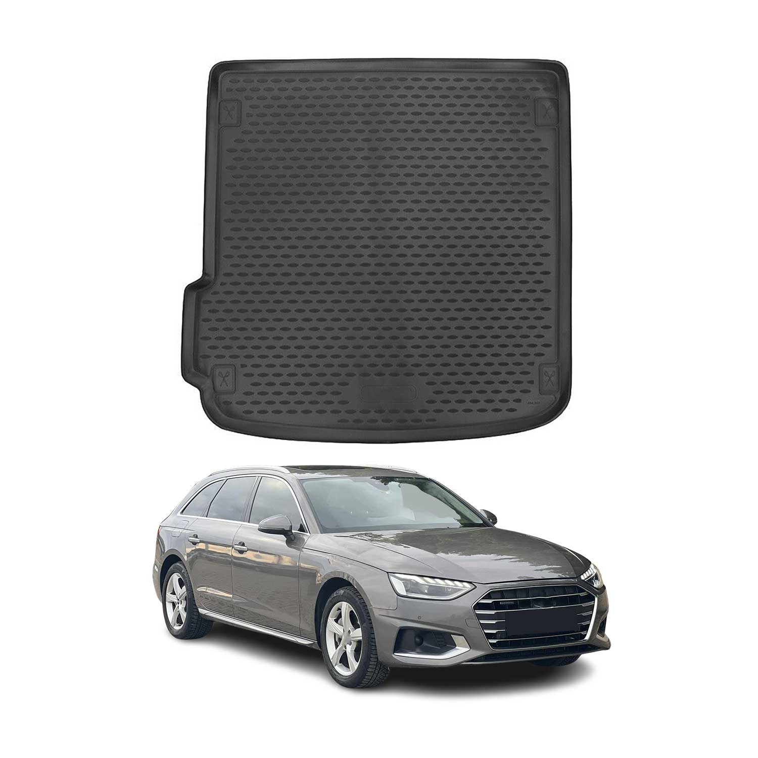 OMAC Tapis de coffre pour Audi A4 B9 Break 2016-2025 en caoutchouc TPE Noir 1Pcs