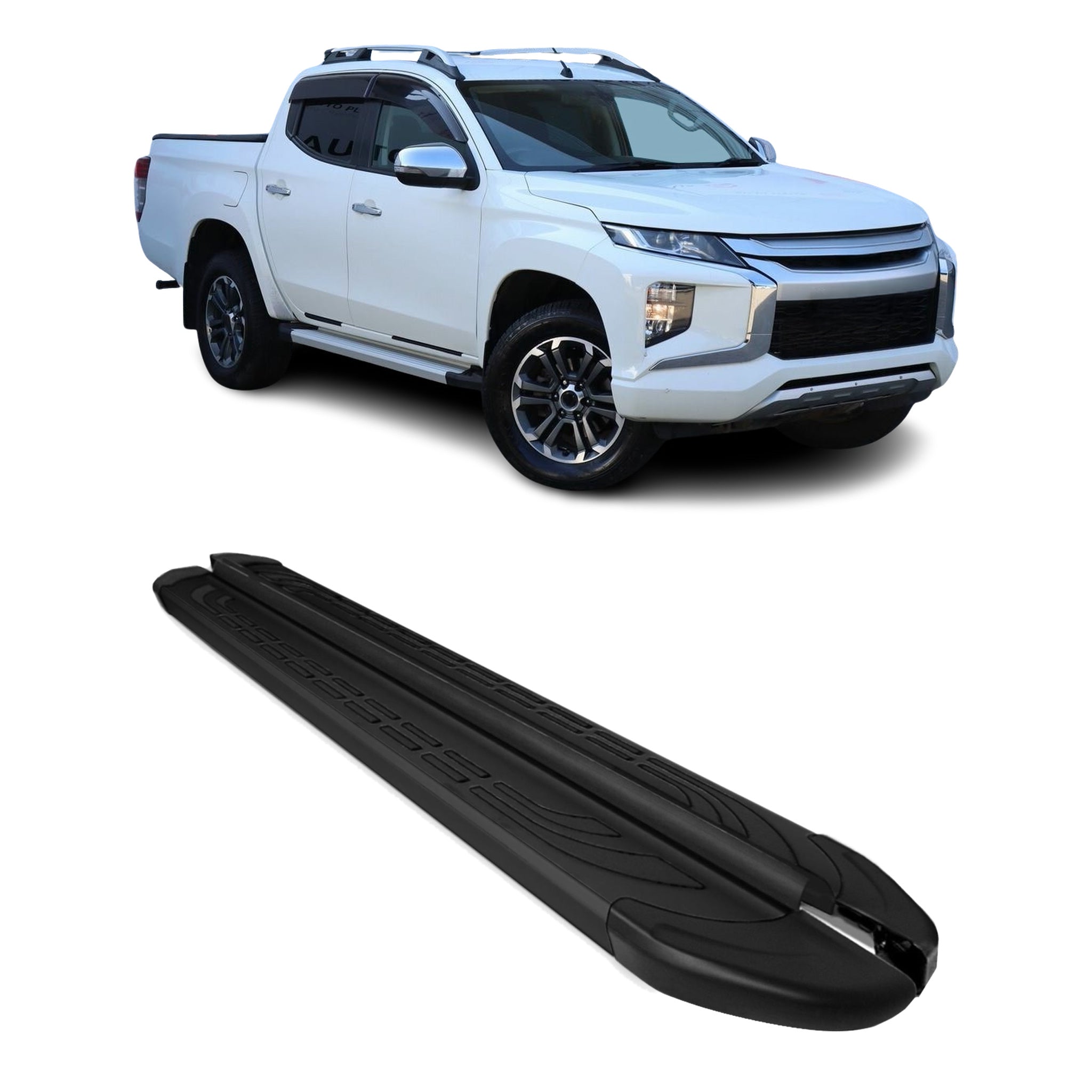 Marchepieds latéraux pédale pour Mitsubishi00 V 2015-2023 Aluminium Noir 2Pcs
