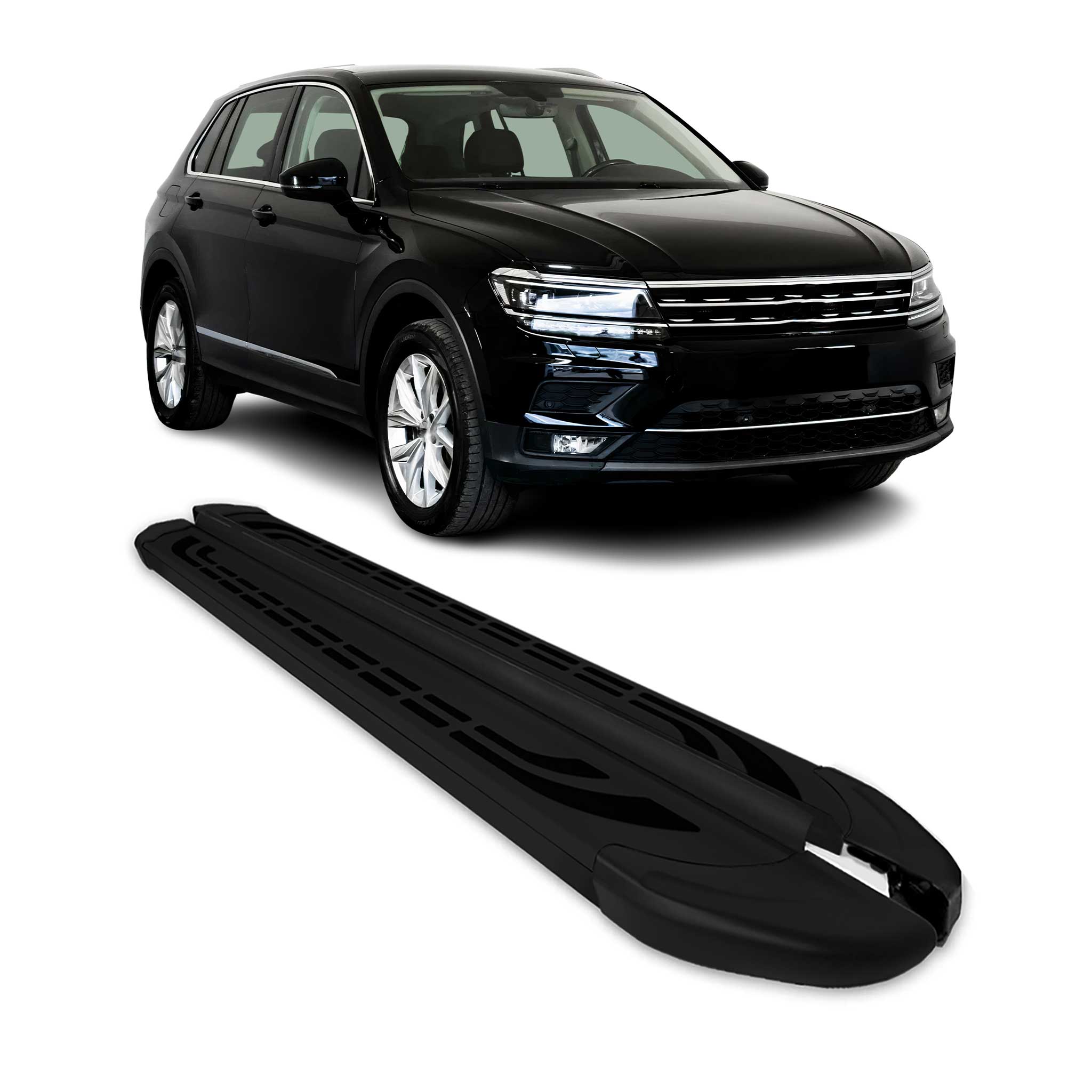 Marchepieds Latéraux pour VW Tiguan Allspace 2016-2023 Aluminium Noir 2Pcs