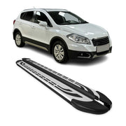 Marchepieds Latéraux pour Suzuki S-Cross 2013-2021 Aluminium Gris Noir 2x