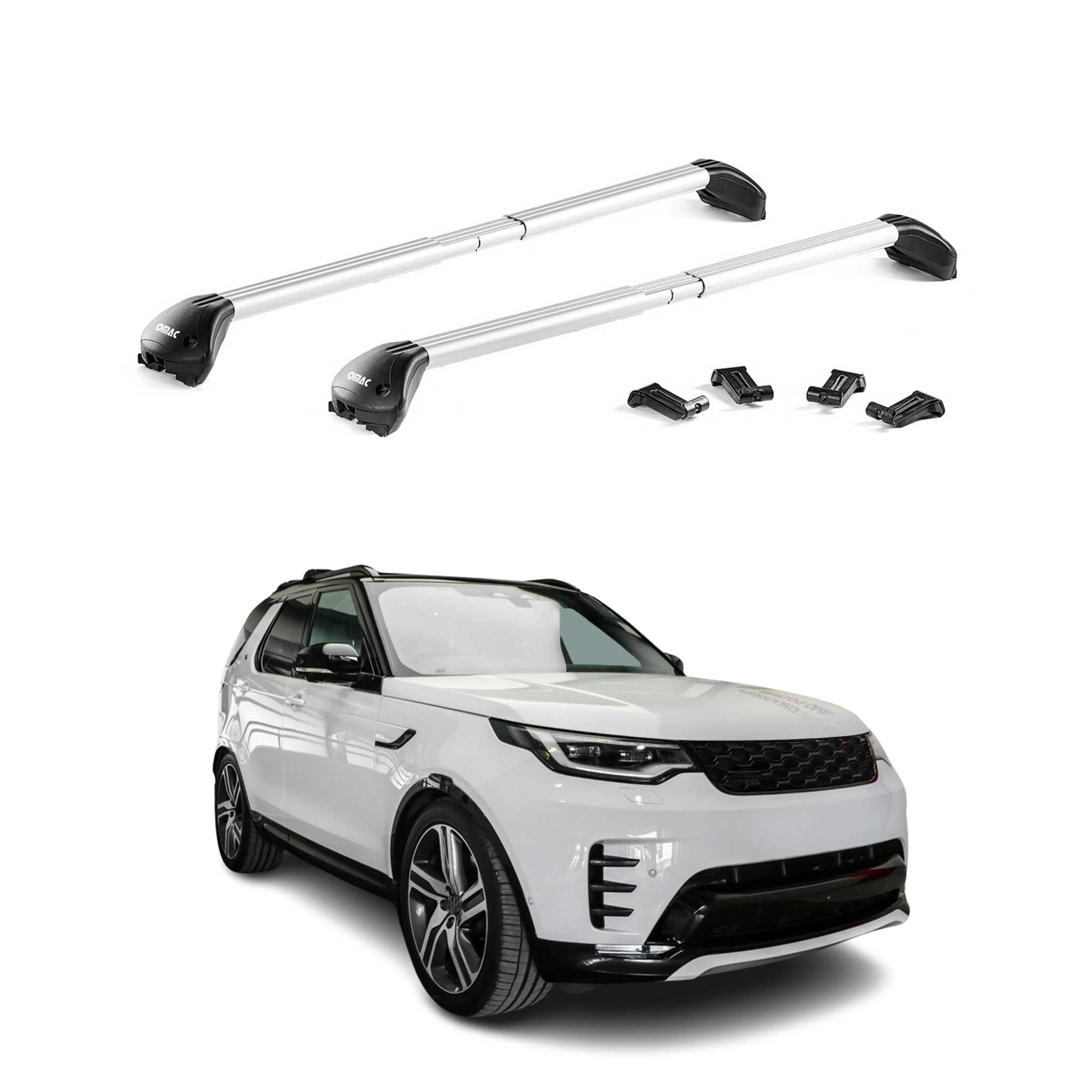 Barres de toit transversales pour Land Rover Discovery 2017-2026 Alu Gris 2x ABE