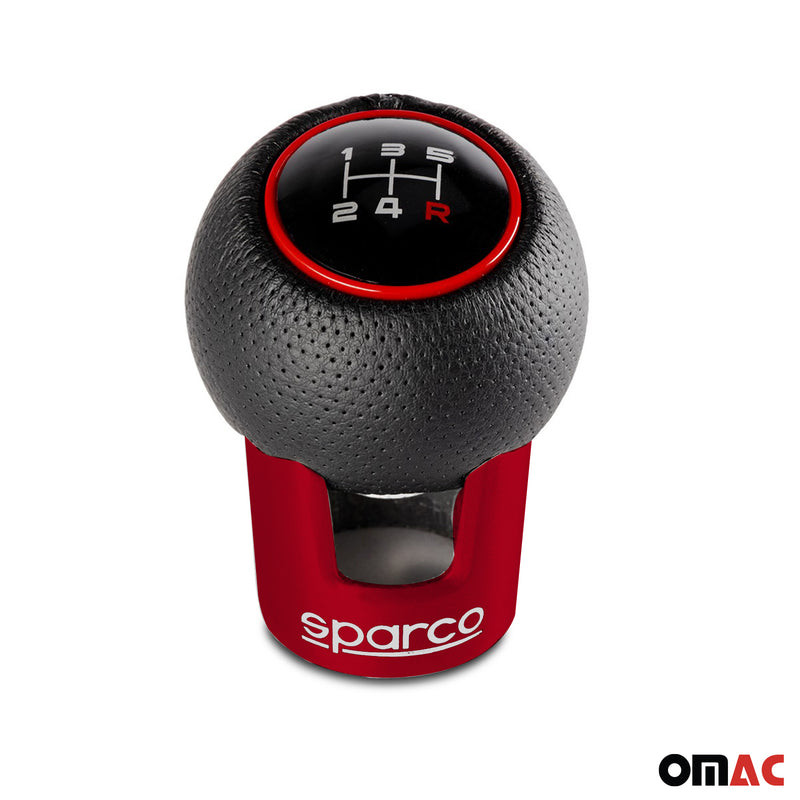 SPARCO pommeau de levier de vitesses manuel en aluminium et simili cuir rouge