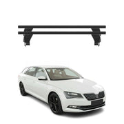 Menabo Barres de toit Transversales pour Skoda Superb Wagon 2015-2019 Alu Noir