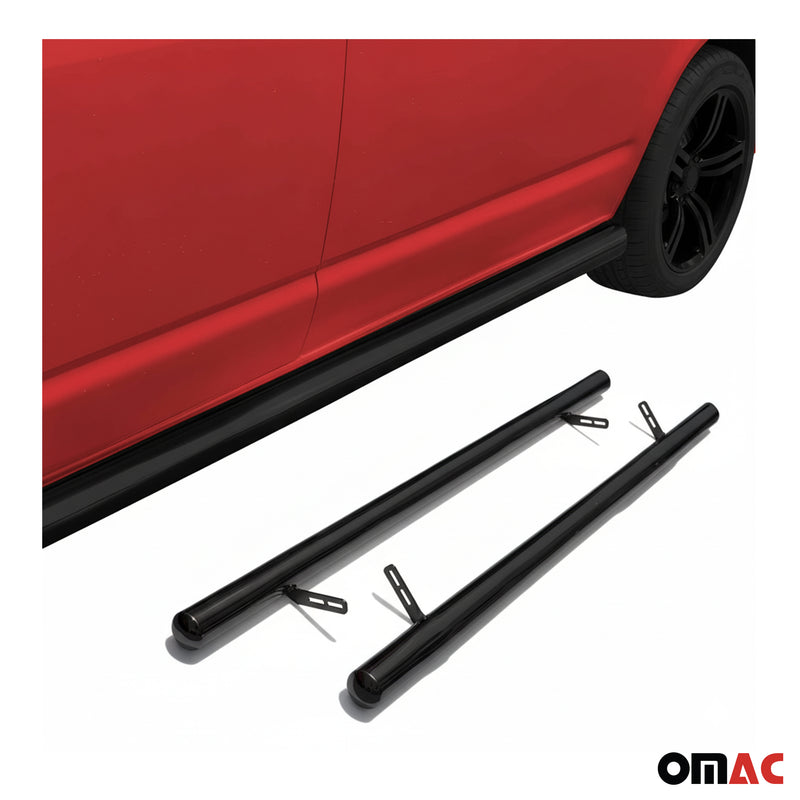 Marchepieds Latérales pour VW T6 T6.1 Transporter 2015-2024 Ø70mm L1 Court inox