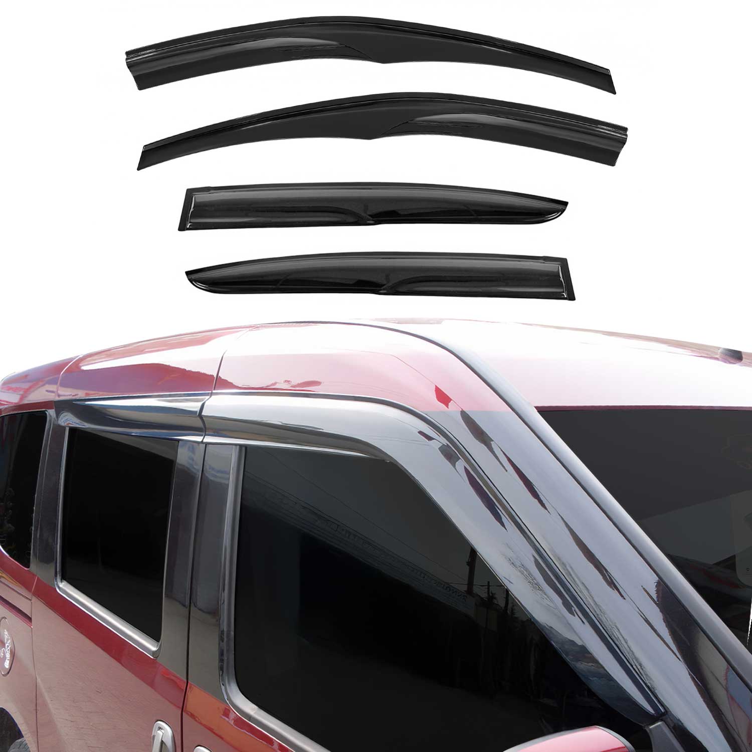 Déflecteurs De Vent Pluie D'air pour Ford Tourneo Courier 2014-2023 Acryl 4Pcs