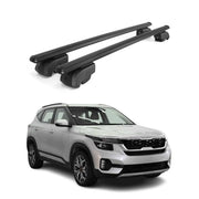 Barres de toit Transversales pour Kia Seltos 2020-2023 Aluminium Noir ABE