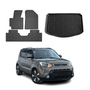 Kit Tapis de sol et coffre pour Kia Soul 2014-2019 TPE Noir