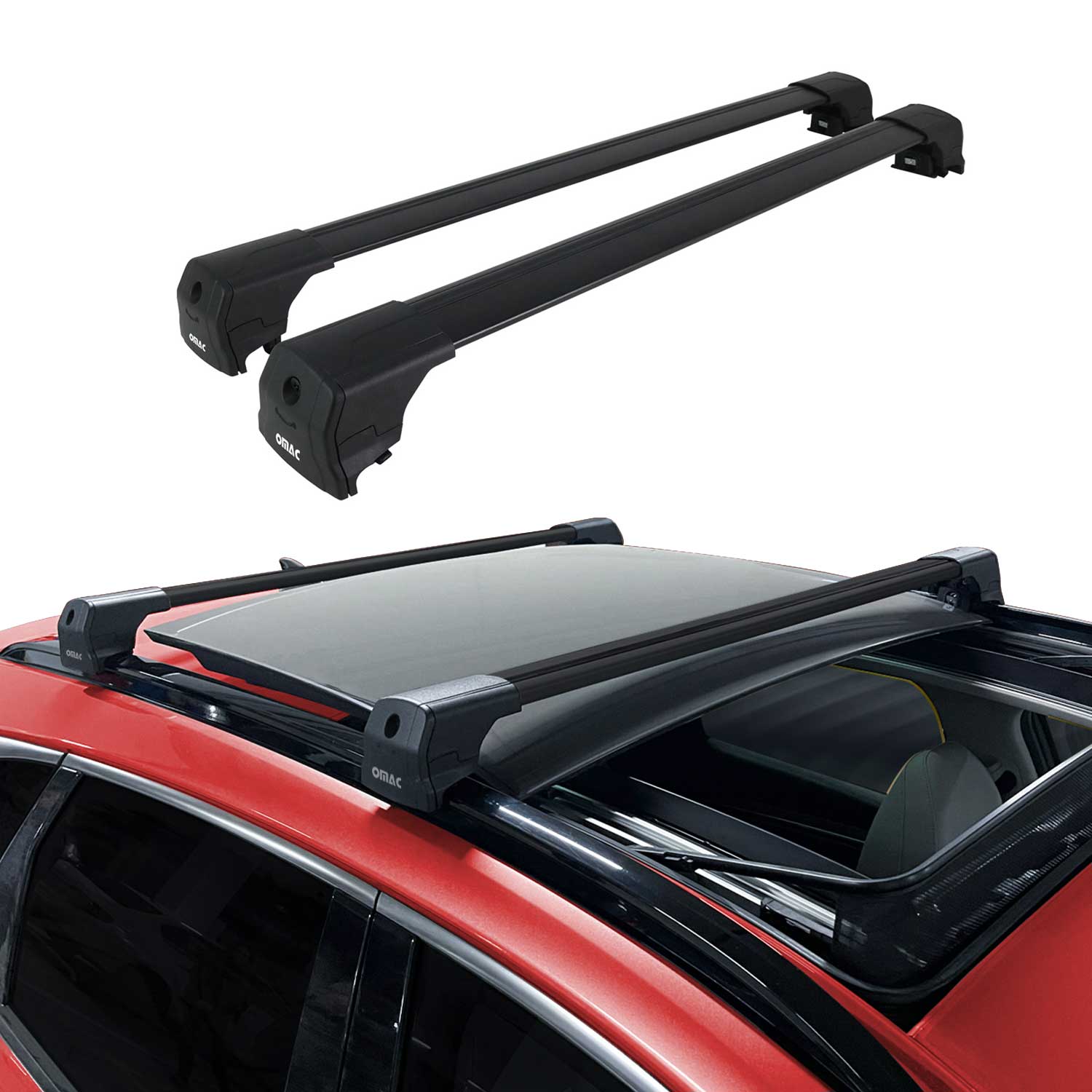 Barres De Toit pour Kia Cee'd Estate Break 2012-2018 Aluminium Noir ABE
