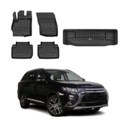 Kit Tapis de Sol et Coffre pour Mitsubishi Outlander 2012-2015 en TPE Noir