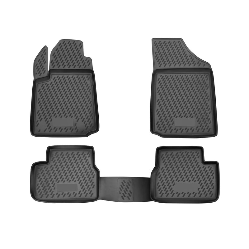 OMAC Tapis de sol pour Citroen C3 2002-2009 sur mesure en caoutchouc Noir