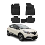 OMAC Tapis de sol pour Renault Captur 2013-2019 sur mesure en caoutchouc Noir