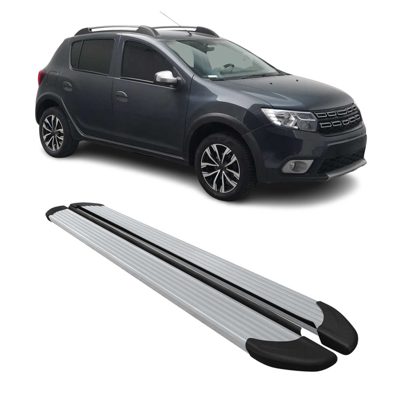 Marchepieds latéraux pédale pour Dacia Sandero Stepway 2021-2025 Alu 2x Gris