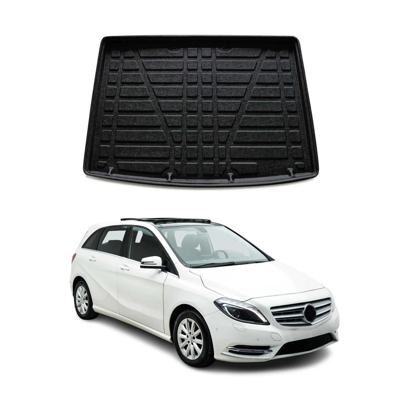 Tapis de Coffre pour Mercedes Classe B W246 2012-2022 en TPE Noir