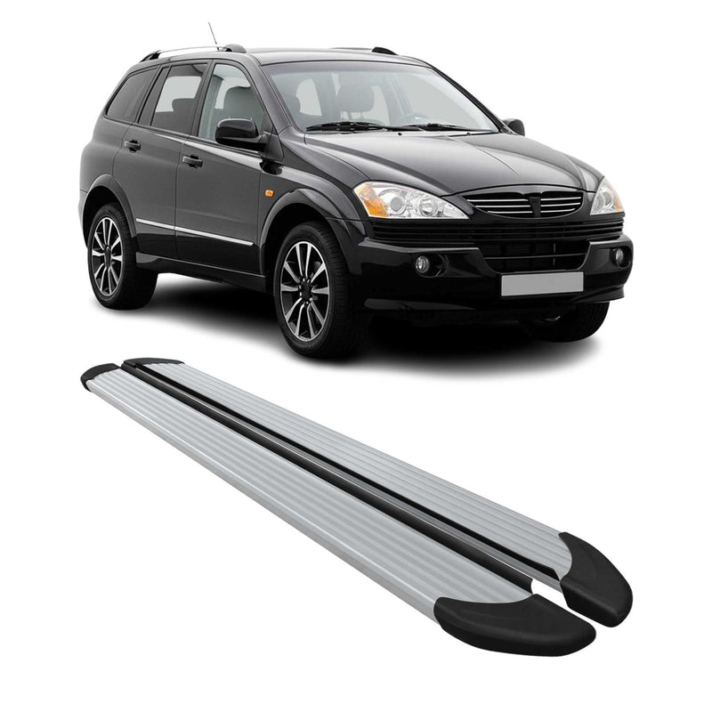 Marchepieds Latéraux pour Ssangyong Kyron 2005-2014 Aluminium Argent 2Pcs
