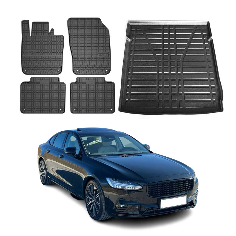 Kit Tapis de sol et coffre pour Volvo S90 2016-2021 TPE Noir