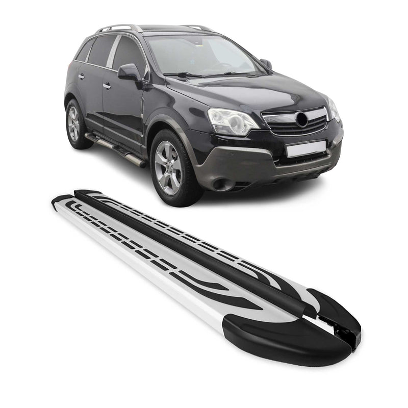 Marchepieds Latéraux pédale pour Opel Antara 2006-2015 Aluminium Gris 2Pcs