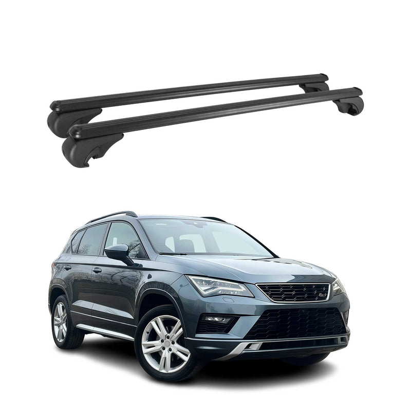 Barres de toit Transversales pour Seat Ateca 2016-2024 Aluminium Noir