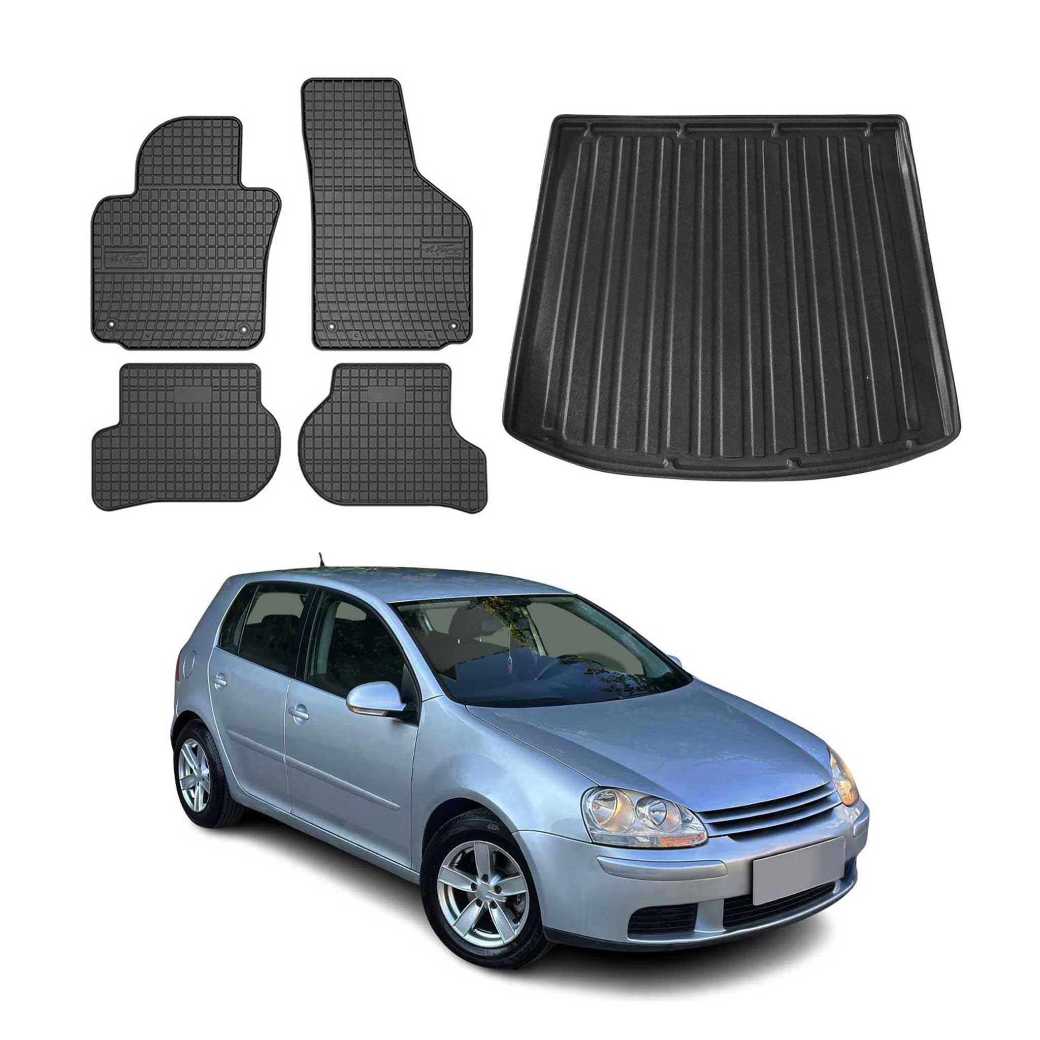 Kit Tapis de sol et coffre pour VW Golf MKV Variant 2003-2009 TPE Noir