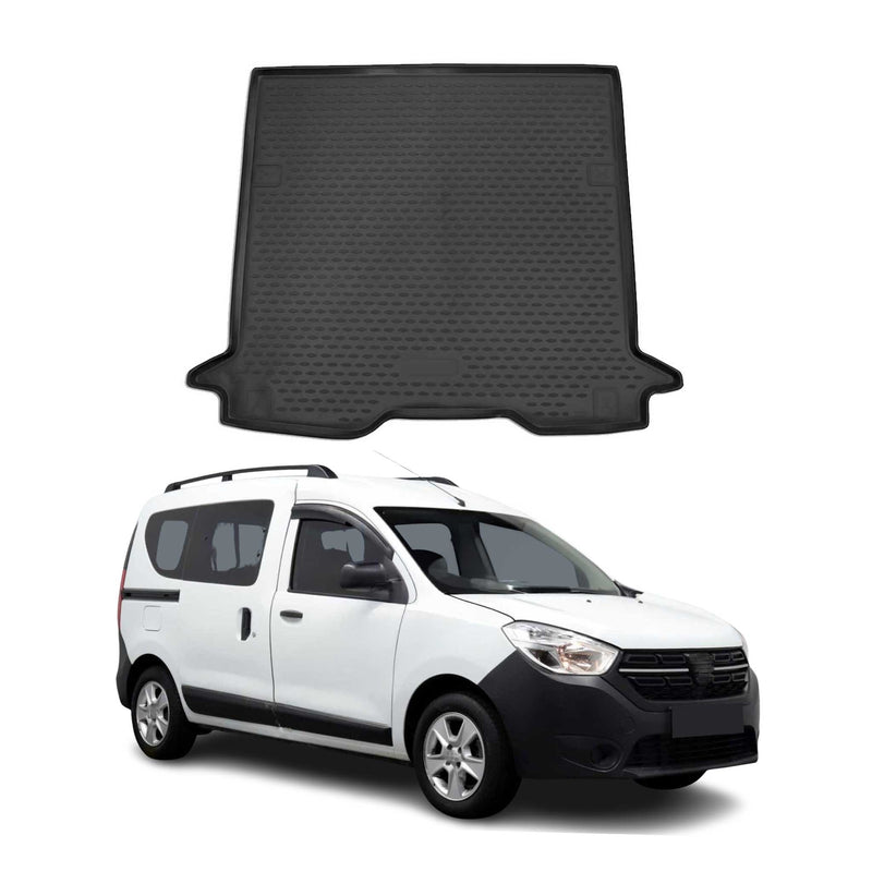 Tapis de Coffre pour Dacia Dokker 2018-2024 en caoutchouc TPE 3D Noir 1Pcs