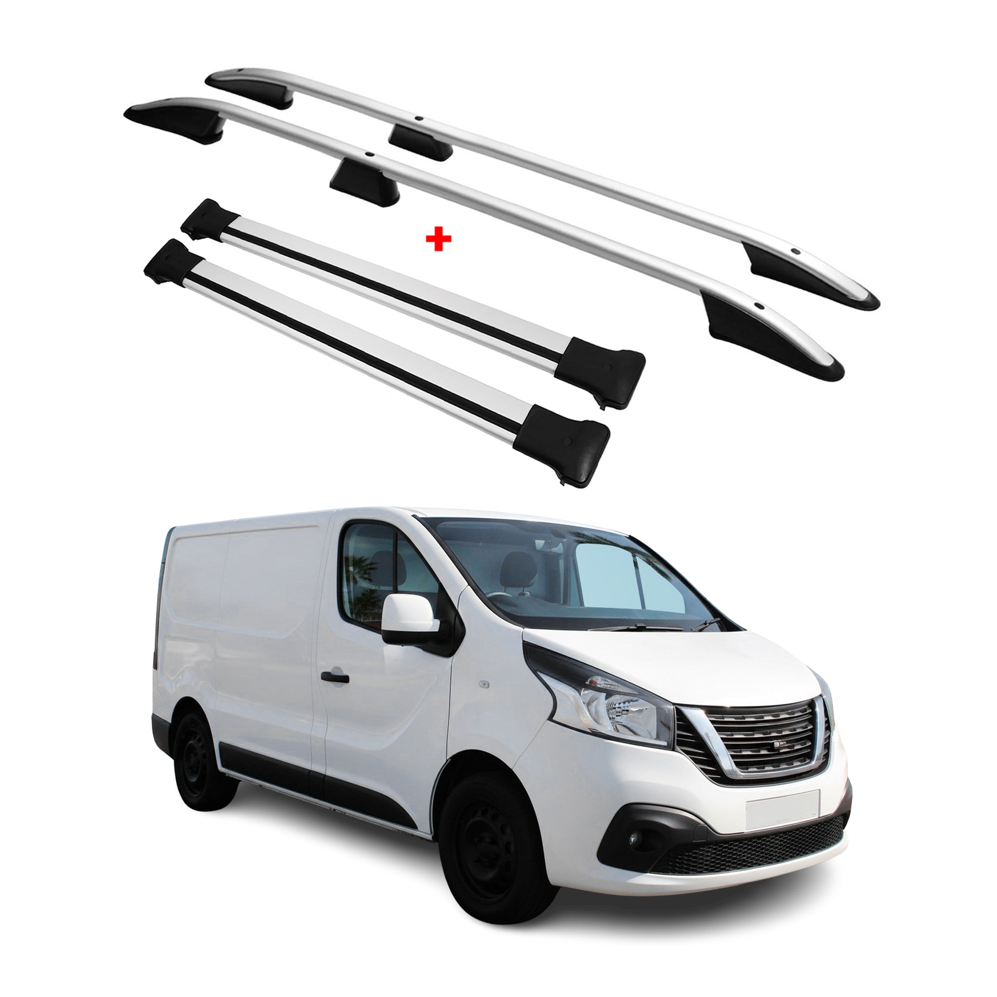 Kit Barres de toit pour Nissan NV300 2016-2026 Alu Gris L1 Empattement Court 4x