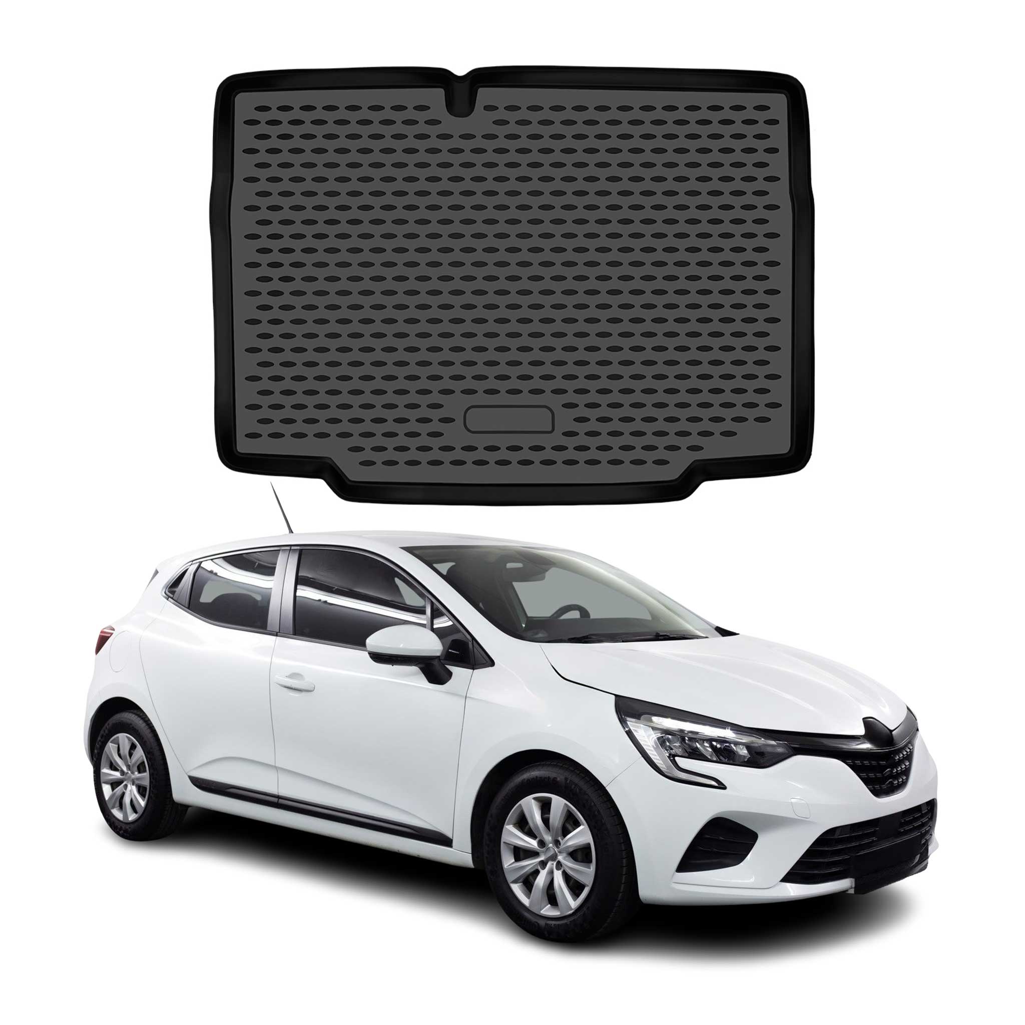 OMAC Tapis de coffre pour Renault Clio V 2019-2025 en caoutchouc TPE Noir