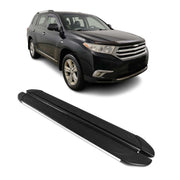 Marchepieds Latéraux pour Toyota Highlander 2007-2013 Alu Gris Noir 2Pcs