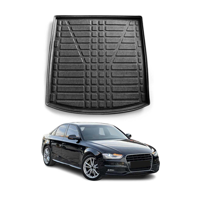 Tapis de coffre pour Audi A4 B8 Berline 2008-2015 caoutchouc TPE Noir