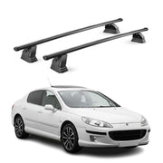 Barres de toit transversales acier pour Peugeot 407 2004-2011 TÜV 75 kg Noir 2x