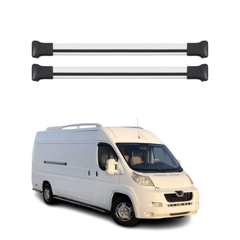 Barres de toit transversales pour Peugeot Boxer 2006-2021 Aluminium Gris 3Pcs