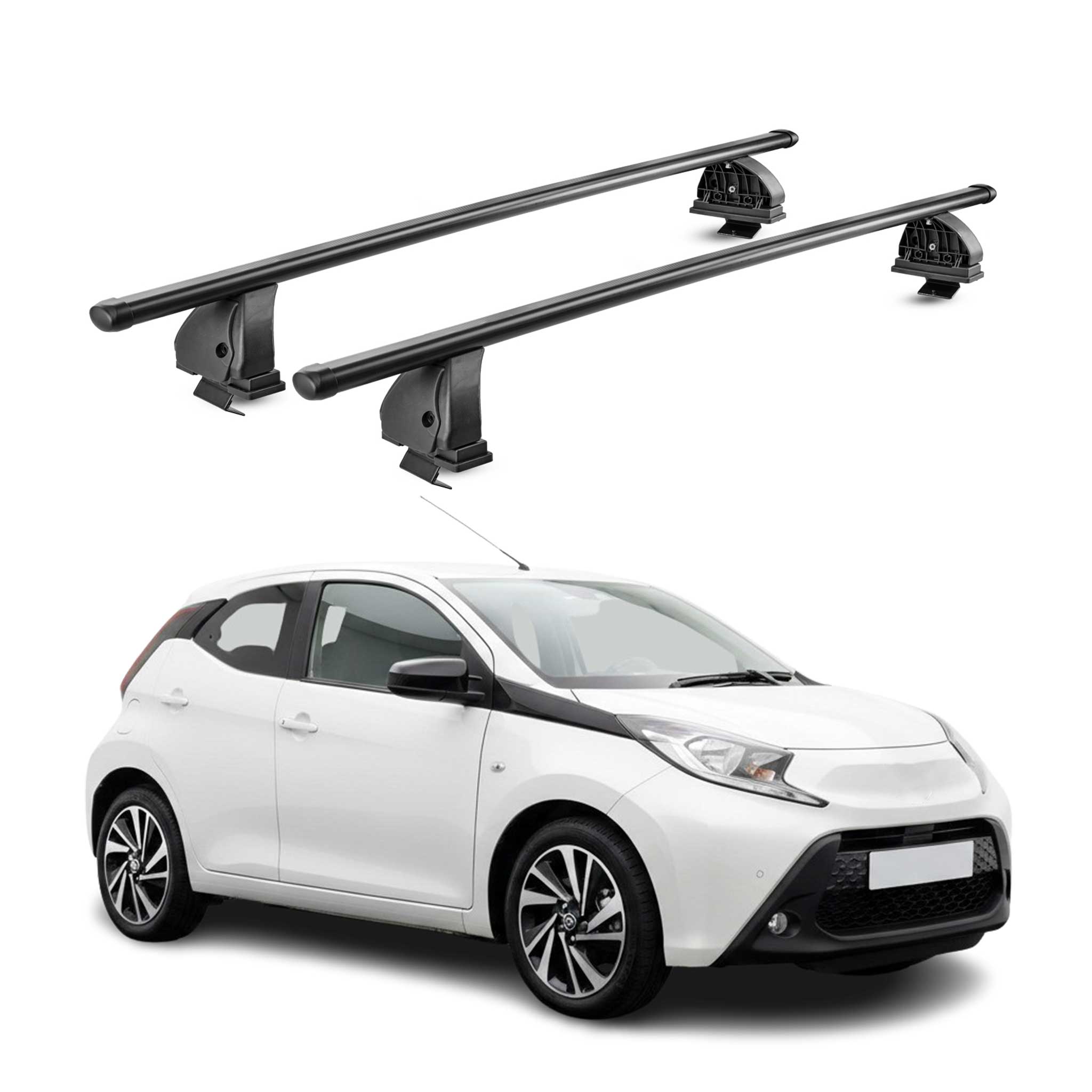 Barres de toit transversales acier pour Toyota Aygo X 2022-2026 TÜV Noir 2Pcs