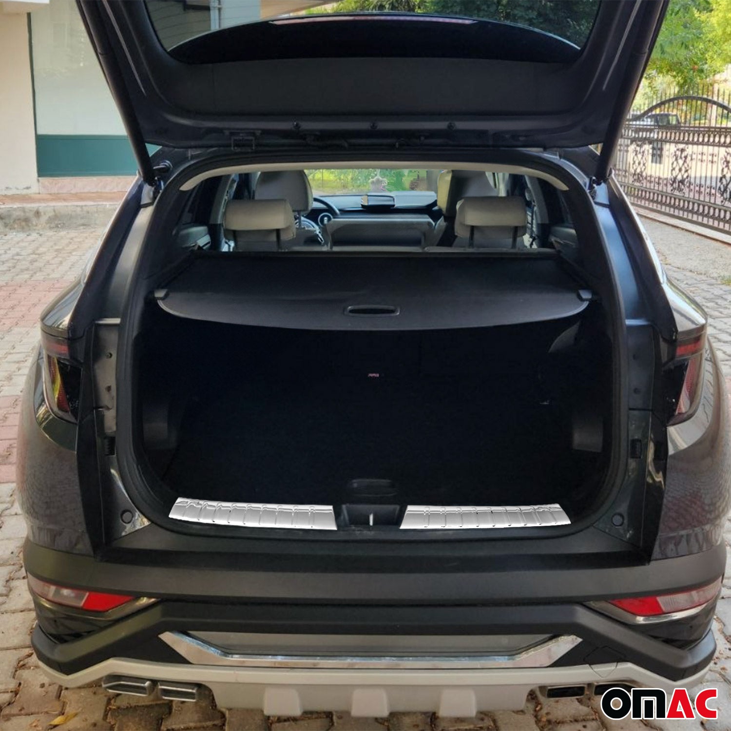 Protège-bord de coffre pour Hyundai Tucson 2021-2025 2Pcs en Acier Silver