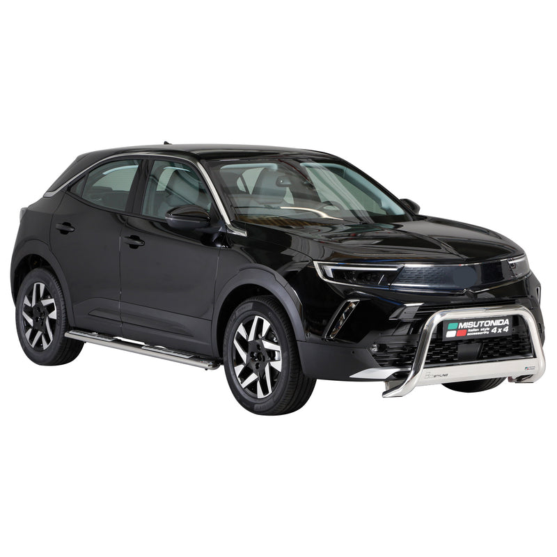 Pare-buffle Avant pour Opel Mokka 2021-2025 63mm en Acier Inoxydable Argent