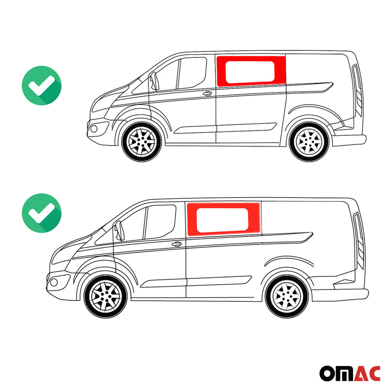 Fixe Vitre Porte pour Ford Transit Custom 2013-2023 L1 L2 Gauche non coulissante