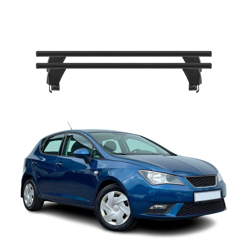 Menabo Barres de toit Transversales pour Seat Ibiza IV 2008-2016 Alu Noir 2x ABE