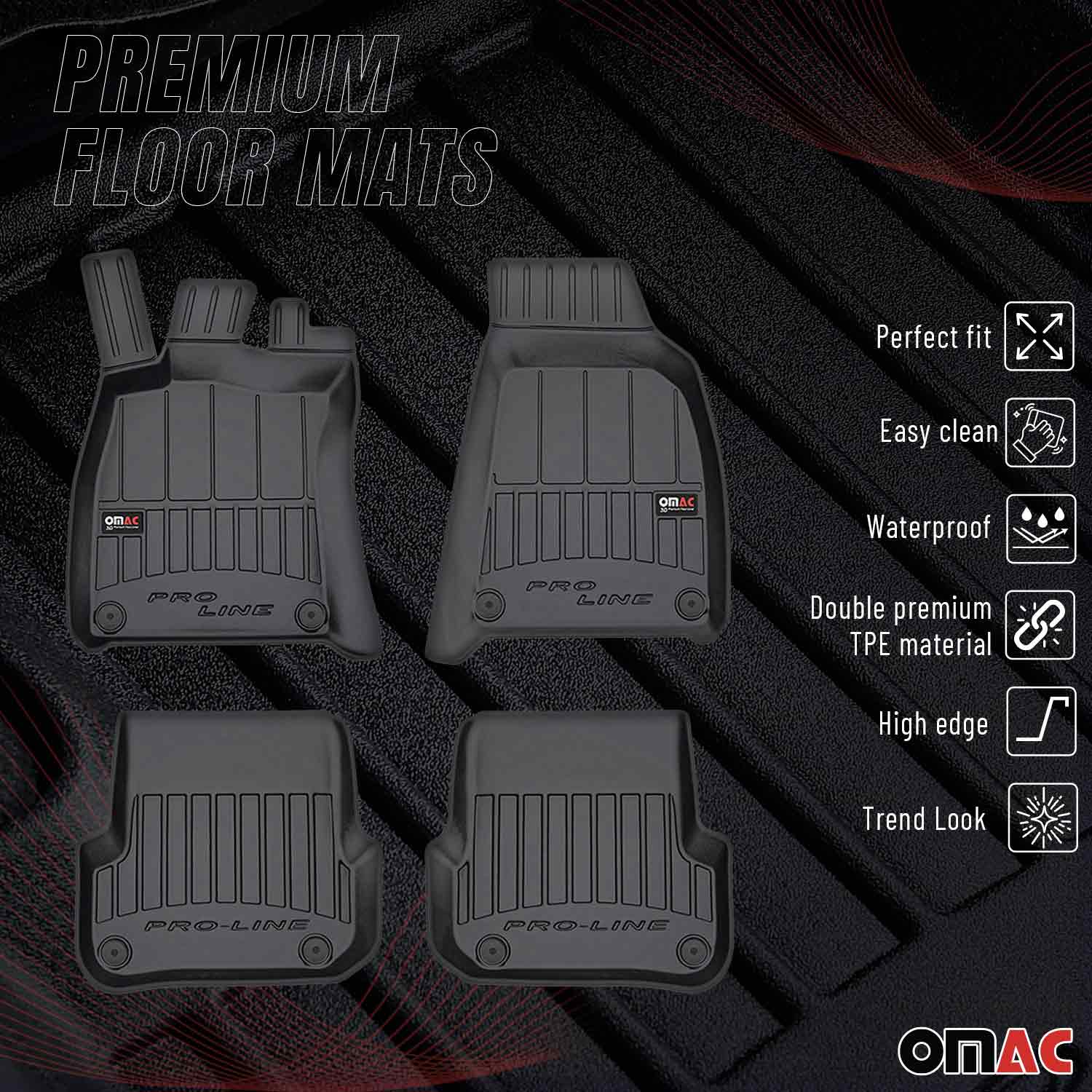 OMAC Tapis de sol caoutchouc pour Audi A6 Berline Allroad Break 2004-06 Premium